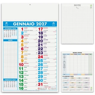 Calendario da parete olandese multicolor notes