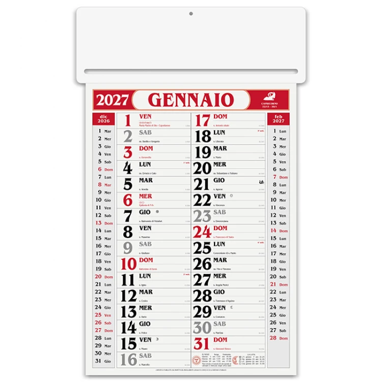 Calendario da parete passafoglio olandese in carta naturale 70 g con 12 fogli da personalizzare
