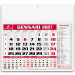 Calendario da parete Americano da personalizzare con logo, carta naturale 70 g, 12 fogli mensili con testata rinforzata