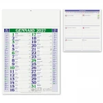 Calendario da parete medium con 12 fogli in carta patinata e testata termosaldata da personalizzare con logo