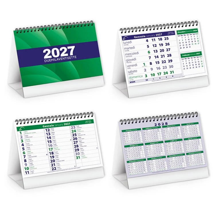 Calendario da tavolo mensile con supporto in cartoncino