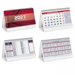 Spiralgebundener Tischkalender table notes mit weißem Kartonständer und 13 Blättern zum Personalisieren