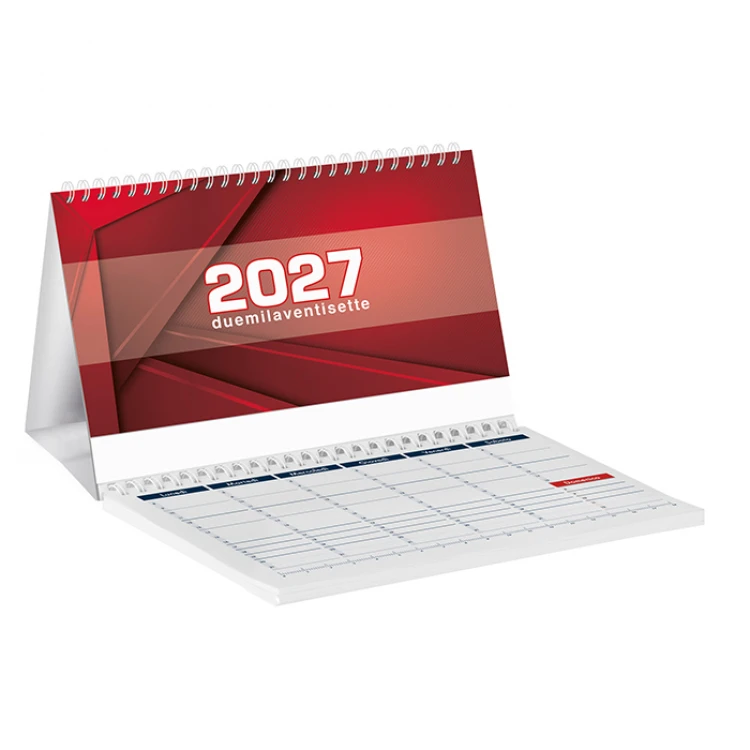 Gouaches desk calendar 19x14 cm with 13 sheets and 52-sheet weekly notepad