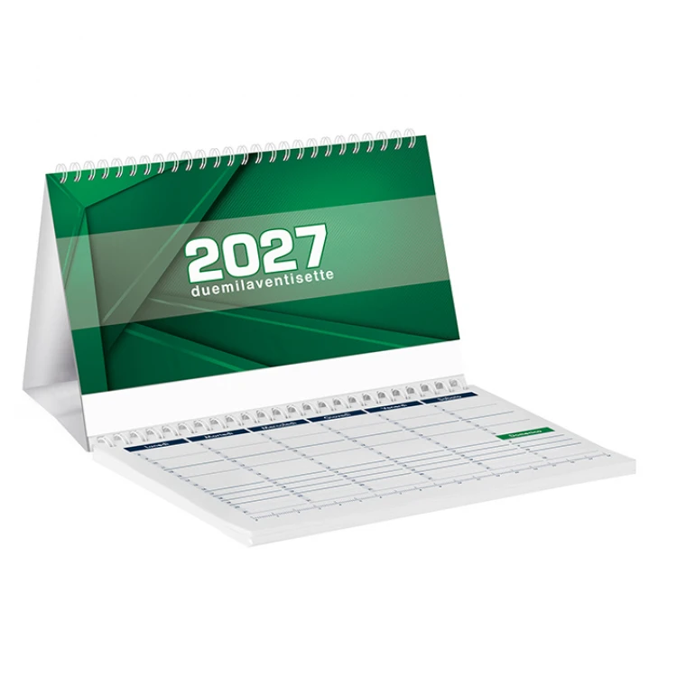 Gouaches desk calendar 19x14 cm with 13 sheets and 52-sheet weekly notepad