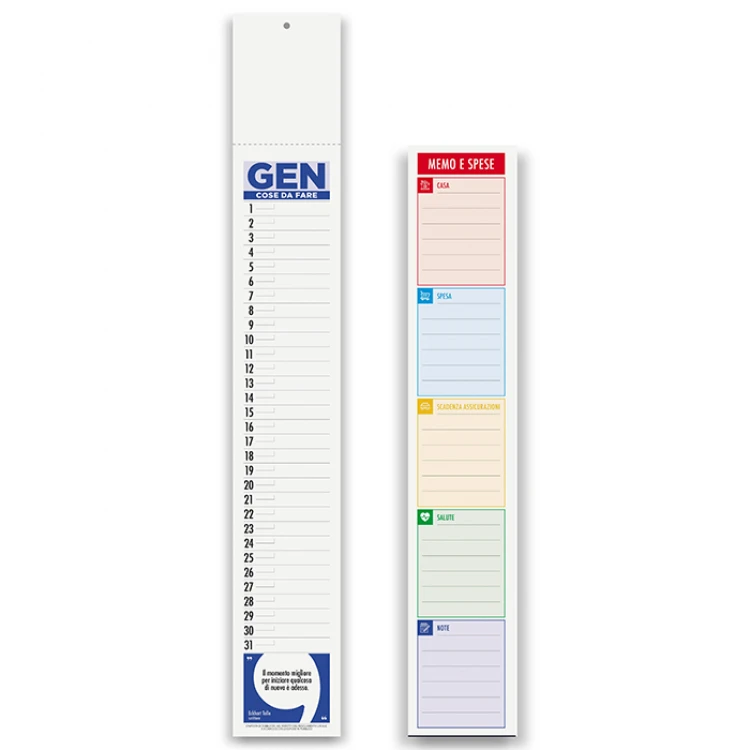 Calendario da parete motivazioni con struttura mensile Silhouette e testata personalizzabile