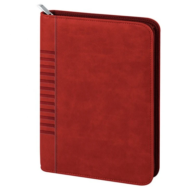 Diary pouch with security zip closure, daily interior to personalise with company logo