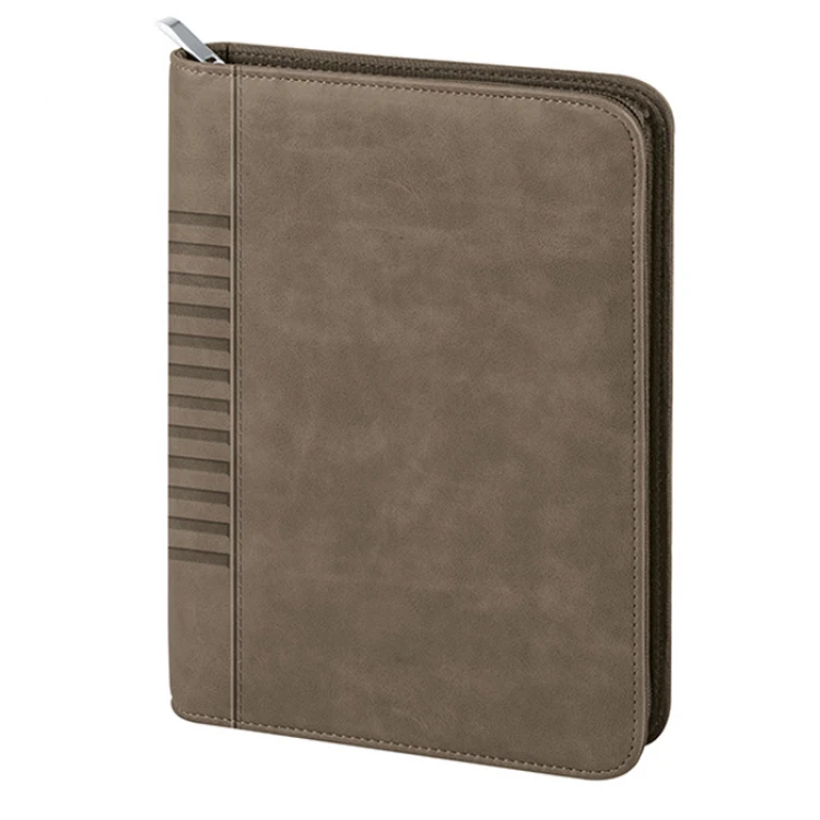 Diary pouch with security zip closure, daily interior to personalise with company logo