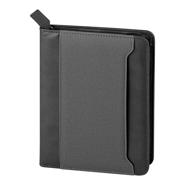 Daily diary binder with zip closure, 17x24 cm interior ready to personalise with corporate logo