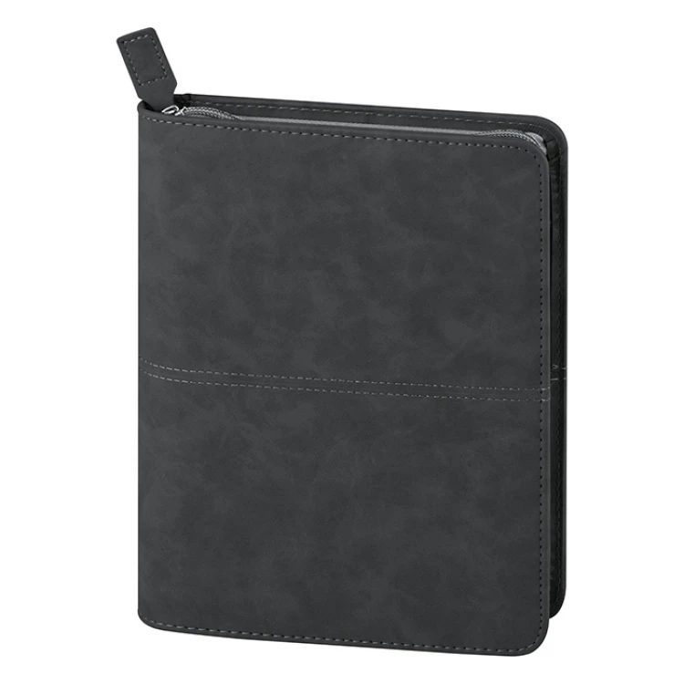 Agenda borsello em ecopele fechada com correr, tamanho 18x24 cm, personalizável com logótipo empresarial