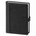 Agenda giornaliera modello Portafoglio in poliuretano nero con interno 17x24 cm da personalizzare