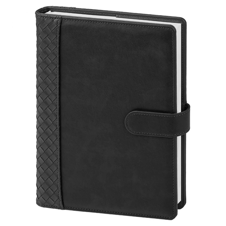 Agenda giornaliera modello Portafoglio in poliuretano nero con interno 17x24 cm da personalizzare