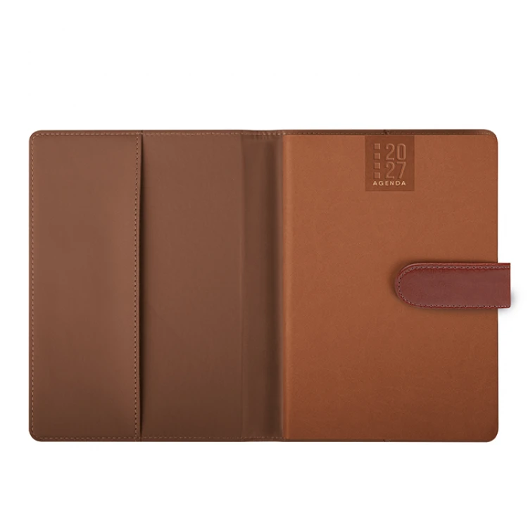 Agenda giornaliera modello Portafoglio in poliuretano nero con interno 17x24 cm da personalizzare
