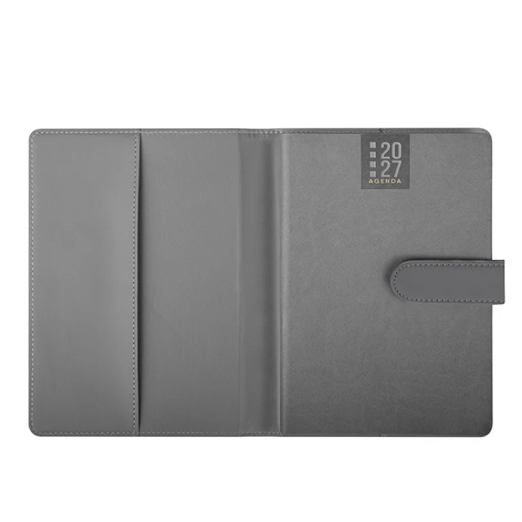 Agenda giornaliera modello Portafoglio in poliuretano nero con interno 17x24 cm da personalizzare