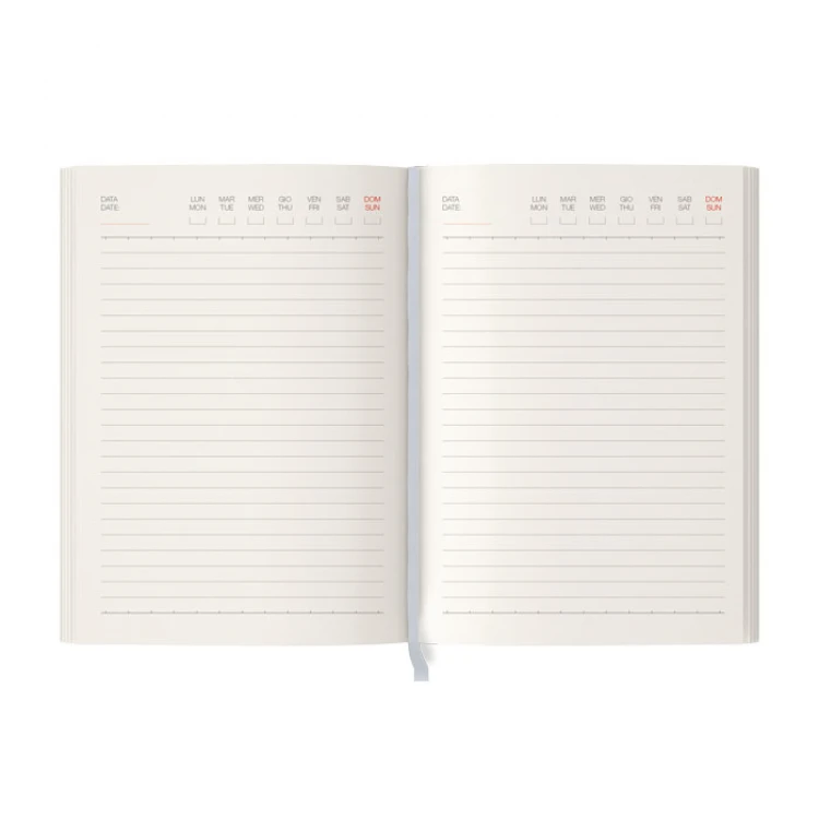 Agenda perpétua fechada com capa personalizável em versão neutra