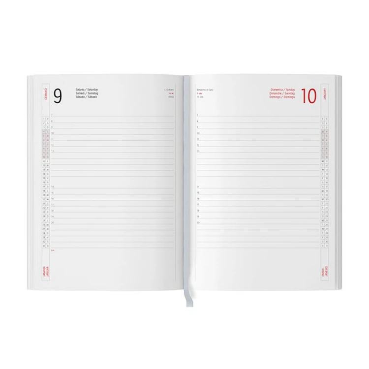 Agenda diária com capa flexível, interior intercambiável de 416 páginas, 17x24 cm