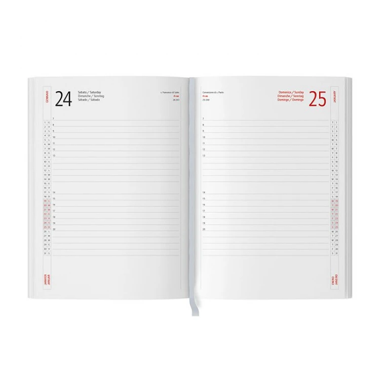 Agenda portafoglio giornaliera in poliuretano termovirante con interno intercambiabile da 416 pagine