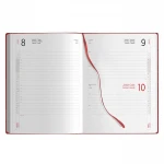 Agenda giornaliera chiusa 15x21 cm in carta bianca con quadranti imbottiti e tasche anteriori