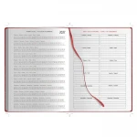 Agenda giornaliera chiusa 15x21 cm in carta bianca con quadranti imbottiti e tasche anteriori