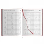 Agenda giornaliera chiusa 15x21 cm in carta bianca con quadranti imbottiti e tasche anteriori