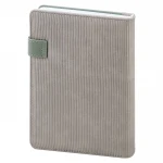 Agenda diária em poliuretano termoformado com fecho magnético, formato 15×21 cm fechada, para personalizar com logótipo