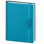 Agenda giornaliera chiusa con elastico e astuccio coordinato, disponibile da personalizzare con logo