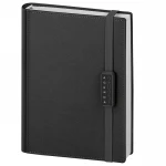Agenda giornaliera chiusa con elastico e astuccio coordinato, disponibile da personalizzare con logo