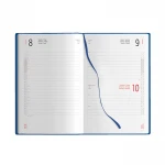 Agenda giornaliera in poliuretano con interni giornalieri e elastico in tinta da personalizzare con logo