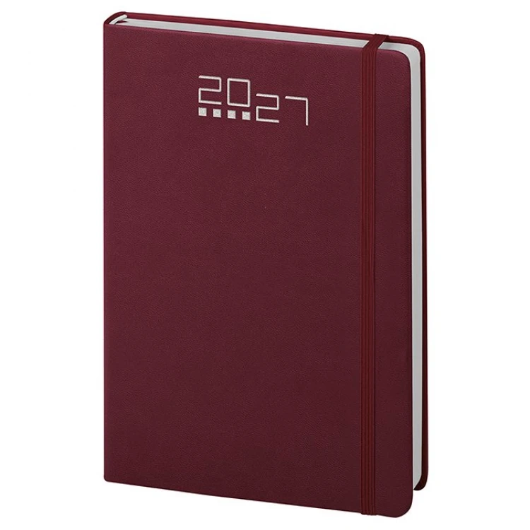 Agenda settimanale Dynamic chiusa, copertina in poliuretano con segnapagine ed elastico in tinta, formato 9x14 cm