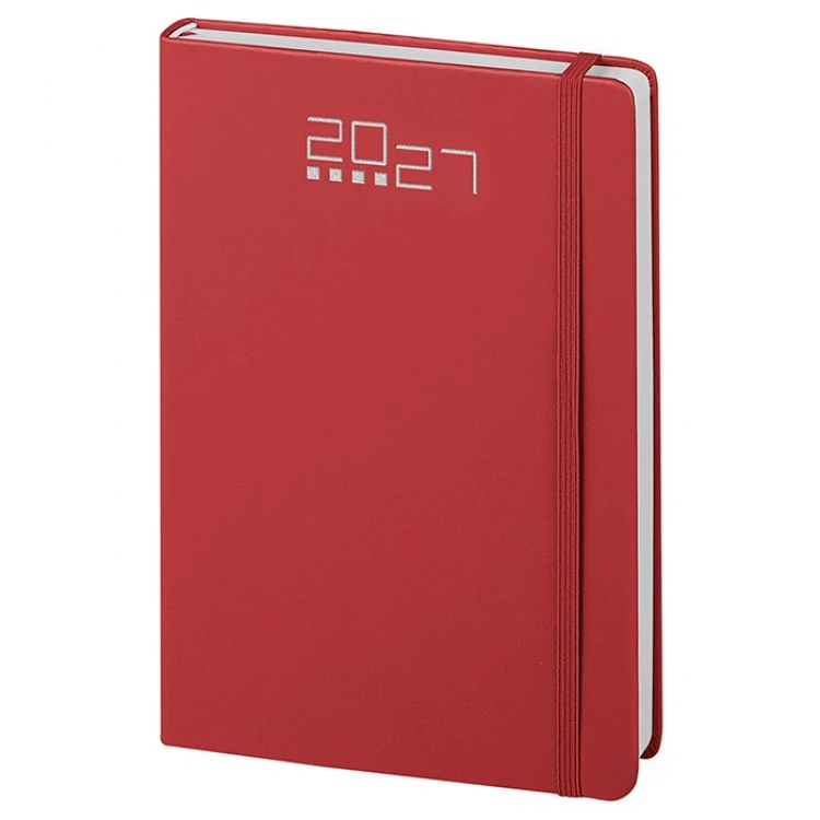Agenda settimanale Dynamic chiusa, copertina in poliuretano con segnapagine ed elastico in tinta, formato 9x14 cm
