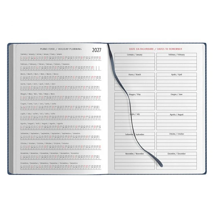 Agenda diária 15x21 termovinilada com cobertura acolchoada e cantos arredondados pronta para personalizar