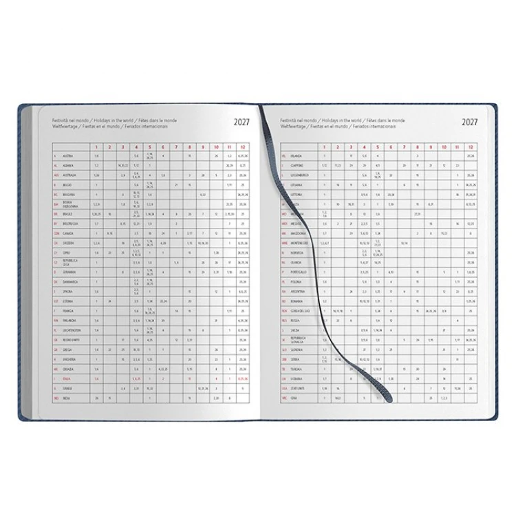Agenda diária 15x21 termovinilada com cobertura acolchoada e cantos arredondados pronta para personalizar