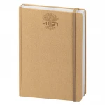 Agenda giornaliera chiusa con copertina in carta naturale, elastico di chiusura, formato 15x21 cm