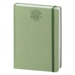Agenda giornaliera chiusa con copertina in carta naturale, elastico di chiusura, formato 15x21 cm