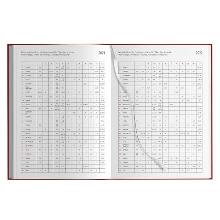 Agenda giornaliera gommata 17x24 cm chiusa, copertina in materiale gommato da personalizzare con logo aziendale