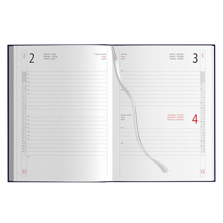 Agenda giornaliera 17x24 cm in materiale gommato, chiusa, da personalizzare con logo aziendale