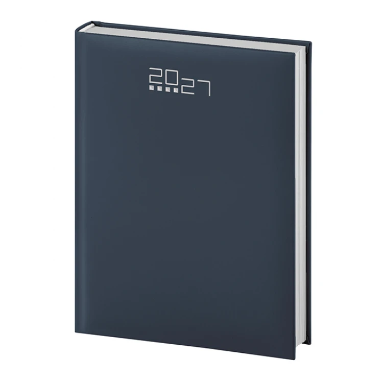 Agenda giornaliera gommata chiusa vista frontale, colori assortiti, formato tascabile 12x17 cm