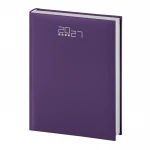 Agenda giornaliera gommata chiusa vista frontale, colori assortiti, formato tascabile 12x17 cm
