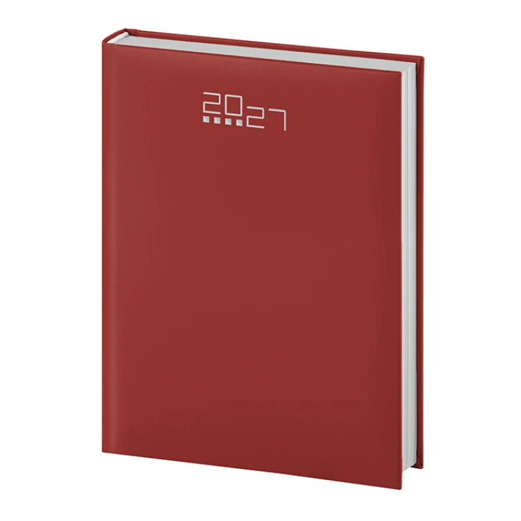 Agenda giornaliera rilegata con copertina gommata, formato 15x21 cm, da personalizzare