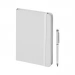 Taccuino parure Paper Notes 14x21 cm con penna touch e astuccio in cartone coordinato, ideale per regali aziendali personalizzabili