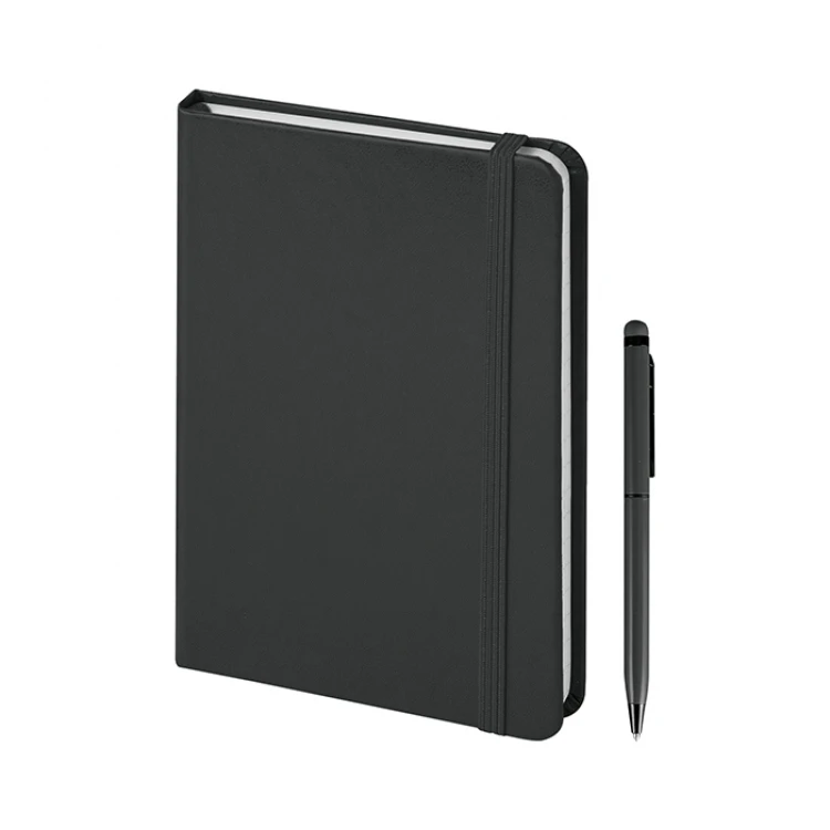 Taccuino parure Paper Notes 14x21 cm con penna touch e astuccio in cartone coordinato, ideale per regali aziendali personalizzabili