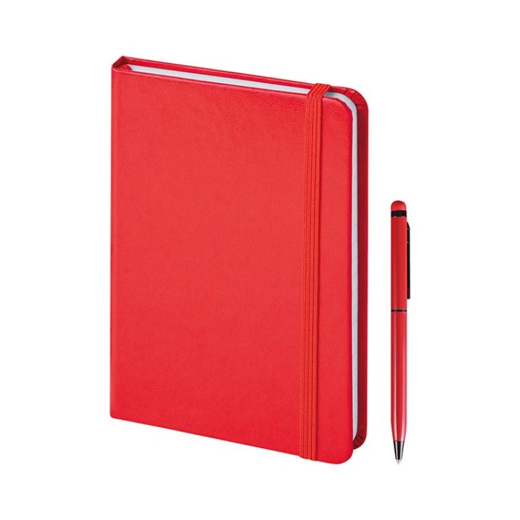 Taccuino parure Paper Notes 14x21 cm con penna touch e astuccio in cartone coordinato, ideale per regali aziendali personalizzabili