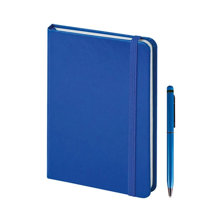 Taccuino parure Paper Notes 14x21 cm con penna touch e astuccio in cartone coordinato, ideale per regali aziendali personalizzabili