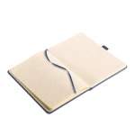 Taccuino Note Wave aperto con elastico e portapenne, 160 pagine a righe in carta avorio