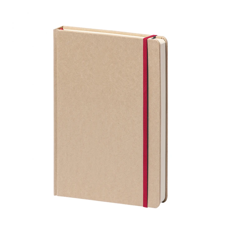 Taccuino Notes Kraft 9x14 cm con copertina rigida, elastico e segnapagine, disponibile in ampia gamma di colori da personalizzare con logo