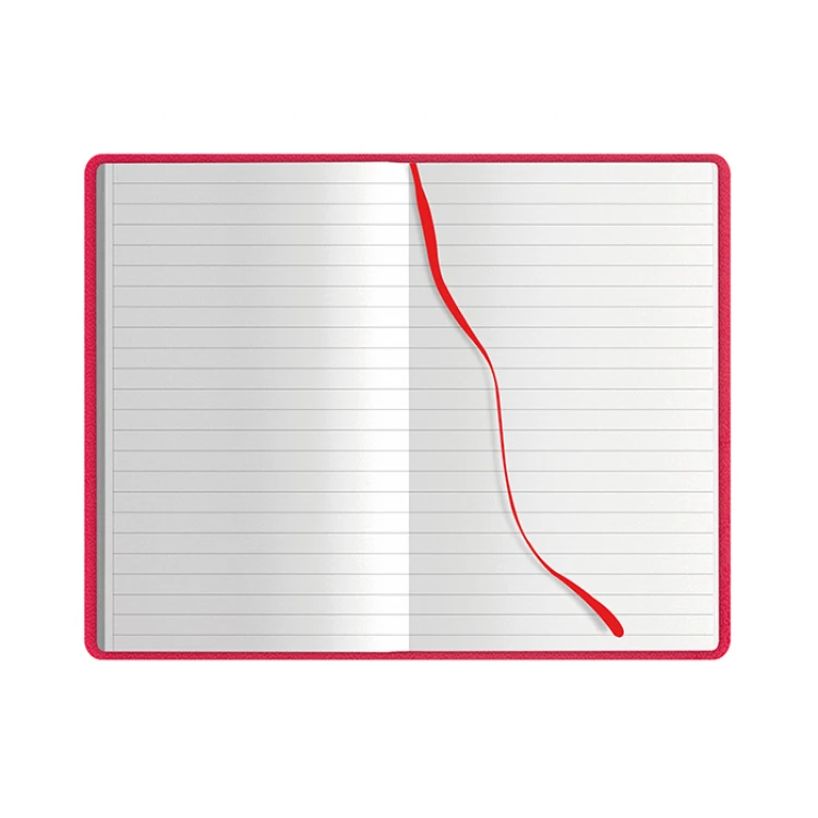 Taccuino Notes Lines 9x14 cm con copertina rigida in cartonato Midi e pagine interne a righe, aperto per mostrare la qualità della carta