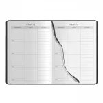 Agenda planner non datato da personalizzare chiusa in poliuretano termossensível, formato 14,5x21 cm