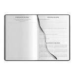Agenda planner non datato da personalizzare chiusa in poliuretano termossensível, formato 14,5x21 cm
