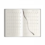 Agenda parure Calamus Black settimanale in poliuretano con penna touch da personalizzare con logo