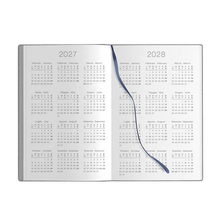 Agenda parure Flex Daily giornaliera in carta bianca con penna in metallo, formato chiuso 9x14 cm