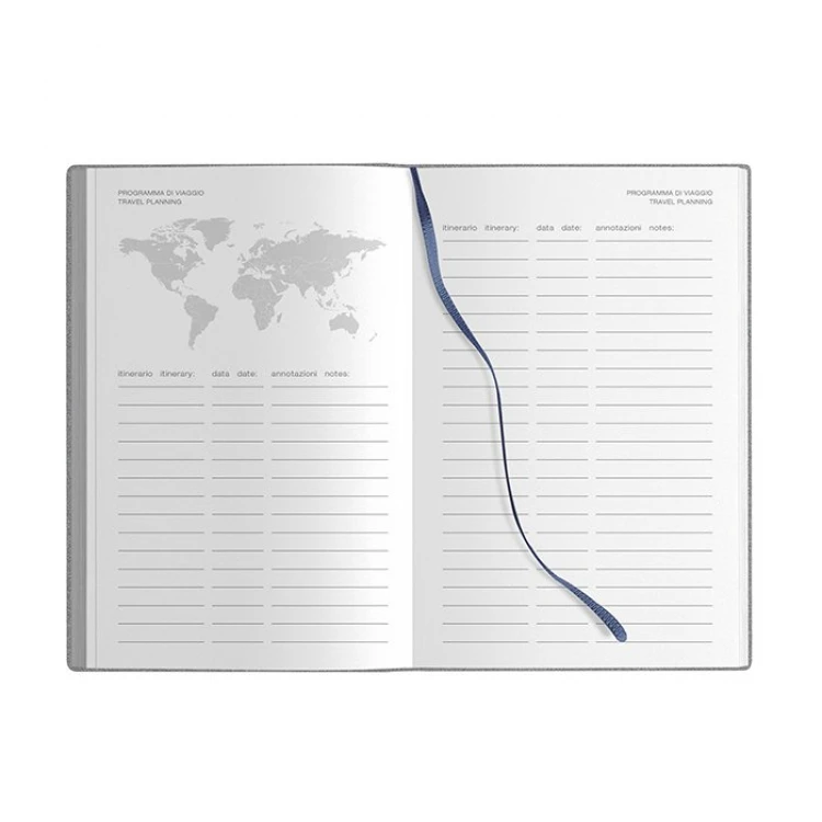 Agenda parure Flex Daily giornaliera in carta bianca con penna in metallo, formato chiuso 9x14 cm